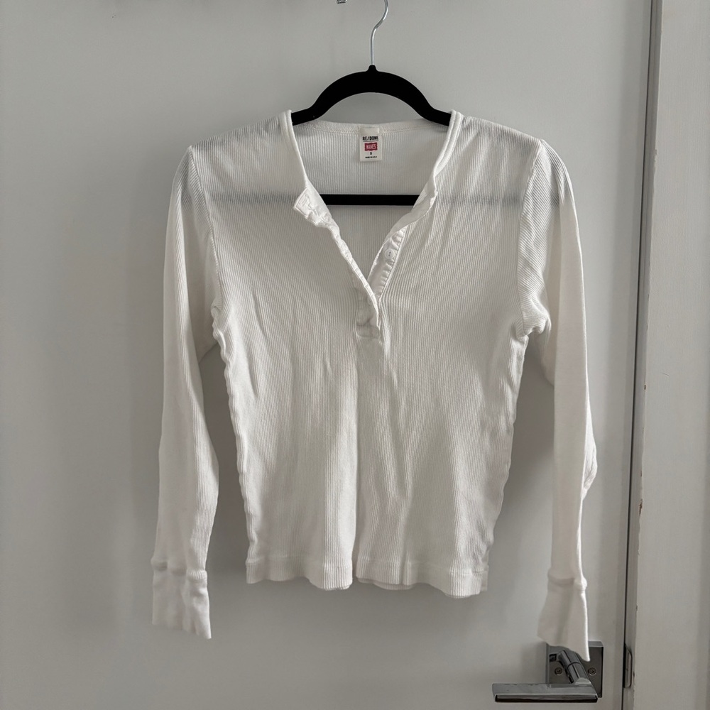 Re/done white henley size S